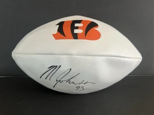 MICHAEL JOHNSON # 93 CINCINNATI BENGALS AUTOGRAPHED NFL FOOTBALL - Picture 1 of 5