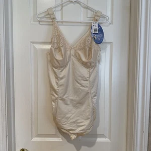 Va Bien Minus Touch Vintage Firm Control Bodysuit 1291 Pearl Champagne SZ 48 B - Picture 1 of 10
