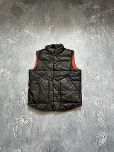 RRL Ralph Lauren Suede-Yoke Quilted Down Vest Jacket Coat Puffer Men's Size S - Picture 1 of 22