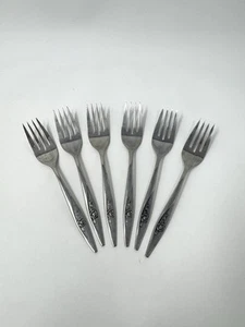Oneida Lasting Rose Oneidacraft Deluxe Set 6 Edelstahl 6 1/4" SALATGABELN - Bild 1 von 9