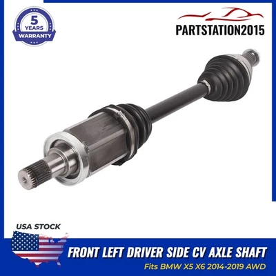 Fits BMW X5 X6 2014-2019 AWD Front Left Driver Side CV Drive Axle Shaft Assembly - Image 1 of 4