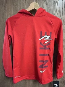 Nike Boys Dri-Fit Hoodie In University Red Size S (8-10 Years) New - Picture 1 of 6