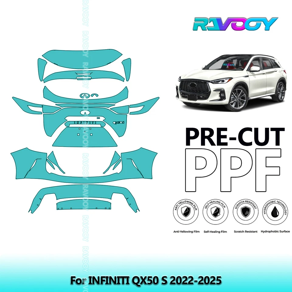 Kit de proteção de pintura PreCut PPF para INFINITI QX50 S 2022-2025 - Imagem 1 de 4