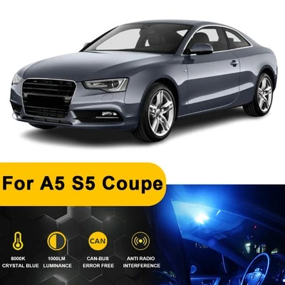 Blue LED Interior Lights Package For AUDI A5 S5 RS5 8T3 Coupe 2007-2015 - Imagem 1 de 4