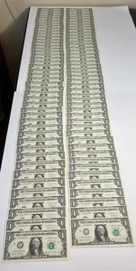 90 - UNCIRCULATED ONE DOLLAR BILLS W/ SEQUENCE #'S | MISCUT | LOW SEAL  & MORE ! - Picture 1 of 14