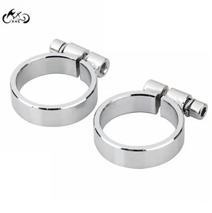 Chrome Aircraft Style Exhaust Clamps For Harley Ironhead Sportster XL 1957-1984 - Picture 1 of 12