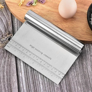 Dough Knife Cutter Pastry Pizza Scraper with Measuring Scale Stainless Steel 1PC - Picture 1 of 11