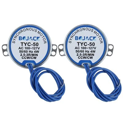 2pcs Synchronous Motor Ac100~127v Volt 50/60hz 4w 2.53rpm/min Cw/ccw Turntable M - Image 1 of 4