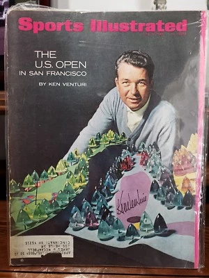 Подписанный винтажный спортивный иллюстрированный журнал KEN VENTURI с настоящим автографом PGA - Изображение 1 из 2
