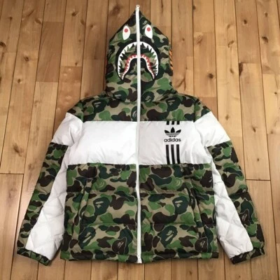 BAPE × Adidas Shark full zip hoodie Puffer Down Jacket A Bathing Ape Size S - Image 1 of 4