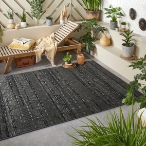 Brand New Monaco Tribal Charcoal Grey Rug | 200 x 285cm - Picture 1 of 6