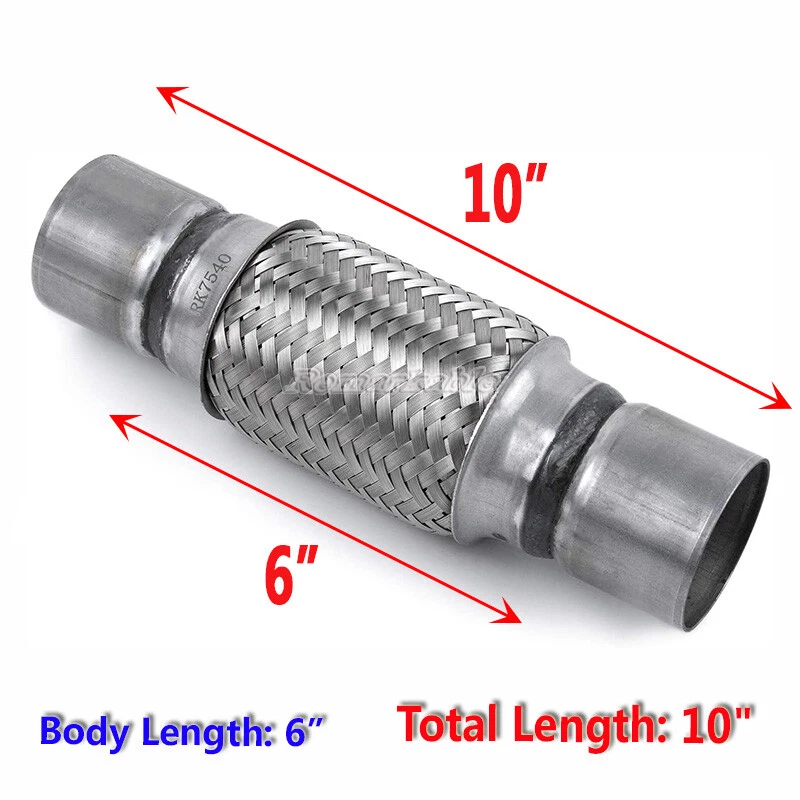 Remarkable Power Rk5207 - 2.25" X 6" Heavy Duty Stainless Steel Exhaust Flex