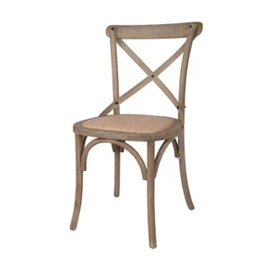 Belle Oak Dining Chair With Rattan Seat (Set of 2) - White Washed OAK - Picture 1 of 7