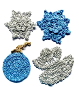 8 Christmas snowflakes Angel Crochet christmas tree ornament Christmas baubles - Picture 1 of 12