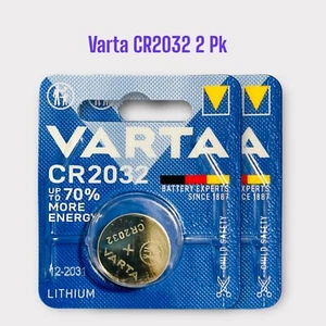 Genuine Varta Cr2032 Lithium Battery For Ford Models Remote Key Fob - 2 Pack - Picture 1 of 1
