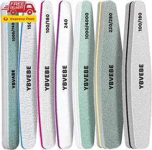 Nail File and Buffer, 7Pack Emery Boards Nail File Set Professional Nail Buffer - Picture 1 of 8
