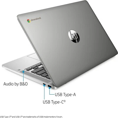 14" HP CHROMEBOOK 14A-NA0050NR INTEL CELERON N4000 1.10GHz 32GB 4GB Chromebook - Image 1 of 3
