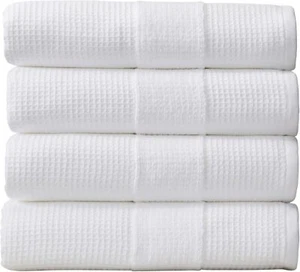 New- 100% Cotton Waffle Bath Towel Set - 4 Pack | Lightweight Waffle - Picture 1 of 6