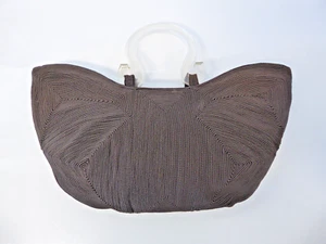 Vintage schöne Corde Handtasche braun mit Lucite Henkel - Bild 1 von 14