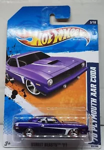 Hot Wheels 1970 Plymouth AAR Cuda #3/10 Street Beasts '11/Malaysia REDLINE TIRE - Picture 1 of 3
