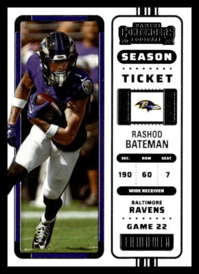 2022 Panini Contenders #6 Rashod Bateman Baltimore Ravens Football Card - Image 1 of 2