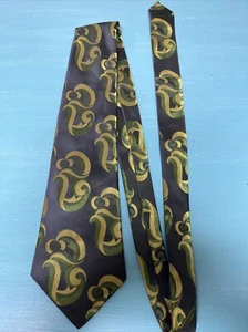 Corbata de cuello para hombre Wembley para traje marrón oliva negro. "Corbata clásica 57-60""" - Imagen 1 de 4