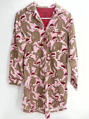 Vestido de noite curto feminino Nick & Nora meia macaco Natal Papai Noel chapéu flanela P - Imagem 1 de 4