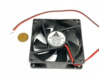 Axial Cooling Fan 2 wire 80x80x25mm 80mm 8025 5V 2pin Brushless DC box G29 - Image 1 of 2