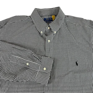 Ralph Lauren Polo Gingham Stretch Popeline Button Front Hemd Herren 2XB kariert schwarz - Bild 1 von 8