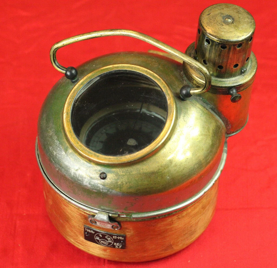 URSS barco soviético russo navio marinho bússola de latão KT-M1m 75mm 1965 - Imagem 1 de 4