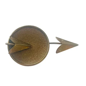Brooch Pin Silver Tone Vintage Costume Geometric Double Arrow Retro Fashion - Picture 1 of 12