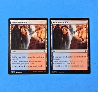 2x Swiftwater Cliffs Khans of Tarkir 2014 Mtg Magic Gathering Card Dual Land 243 - Image 1 of 2