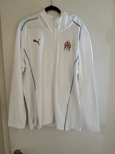 Olympique Marseille Puma Hooded Casuals Zip Track Top Jacket Soccer  OM NWT XL - Picture 1 of 8