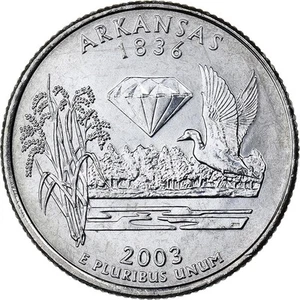 [#396641] United States, Quarter, Quarter Dollar, 2003, Philadelphia, Arkansas 1 - Picture 1 of 2