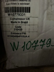 W10779331 NUEVO OEM WHIRLPOOL REFRIGERADOR COMPRESOR - Imagen 1 de 2