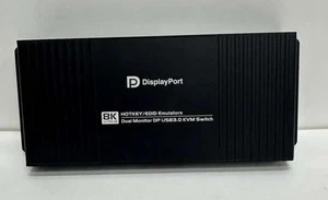 Kvm Switch Displayport 8 k ultra HD dual monitor DP US 83 - Picture 1 of 5