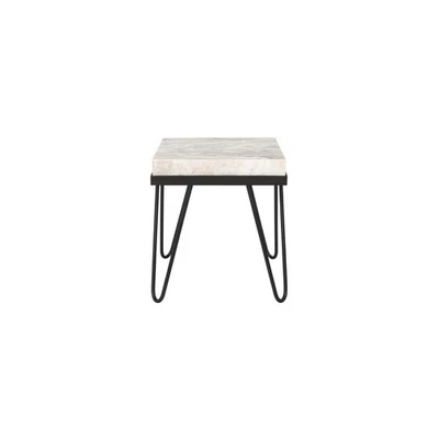 Home Jada Multi Grey Marble Stone Top and Black Accent Table (ACC3705A) - Image 1 of 4