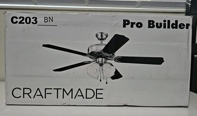 Craftmade C203BN - 52 Inch Pro w/ 4 LED Lights, 5-Blade Brushed Satin Nickel - Image 1 of 4