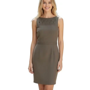 Banana Republic Women's Sheath Dress 6 Teak Brown Sleeveless Caged Knee Length - Picture 1 of 11