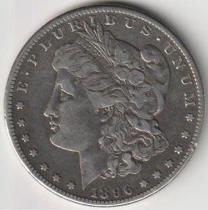 BETTER DATE 1896-S MORGAN SILVER DOLLAR VF+ DETAILS - Picture 1 of 2
