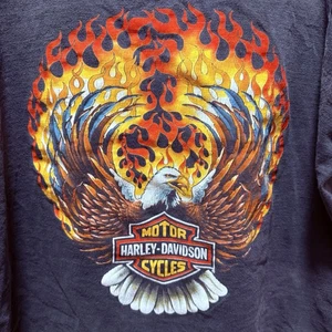 Harley Davidson Shirt Men’s Size Large Black Sleveless Tank Top Fire Eagle - Picture 1 of 6