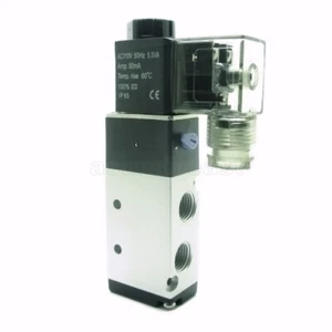 AC110V 5 Way Port 2 Position Pneumatic Air Solenoid Valve 1/4"PT Thread 4V210-08 - Picture 1 of 12