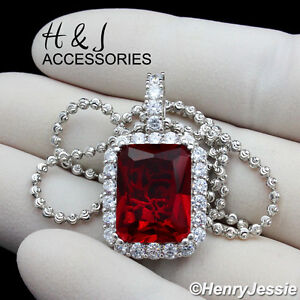 Details about   9X7 ZAMBIAN RUBY STERLING SILVER PENDANT & 18" BOX LINK CHAIN LOBSTER CLASP ALL 