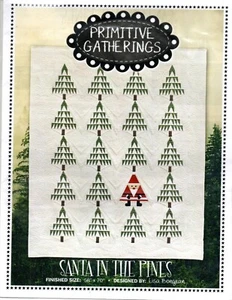Santa in the Pines Quilt & Table Runner Pattern Primitive Gatherings - Picture 1 of 2