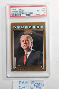 Joe Biden DORADA 2008 Topps CARD Campaña #C08-JB CENTRADA AUTÉNTICA GRADUADA PSA 8 - Imagen 1 de 3