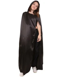 Adult Women's Hooded Cape Black Costume HC-780 - Picture 1 of 8