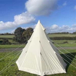 4 Season 9.85ft Glamping Tent for Family Use,Hiking,Canvas Tent w/ Aluminum Pole - Picture 1 of 12