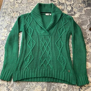 Vintage Esprit Shawl Neck Long Sleeve Lime Green Sweater- Size Small - Picture 1 of 5