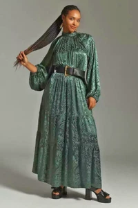 New Anthropologie The Somerset Maxi Dress: Mock-Neck Edition Green size 2X NWT - Picture 1 of 6