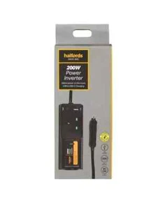 Halfords Power Inverter 200w Mains Power -USB 2. & USB-C Phone & Tablet Charging - Picture 1 of 7